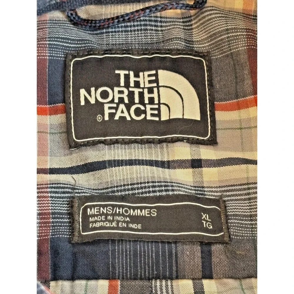 North Face Mens Plaid Button Down Short Sleeve Shirt XL Blue Classic Outdoors